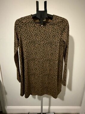 Show Me Your Mumu Toby Dress Small Leopard Print Long Sleeve Mini Shift